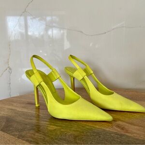 Zara Vibrant Yellow Slingback Heels